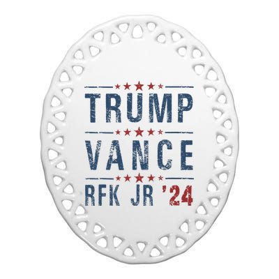 Trump Vance Rfk Jr 2024 IM Voting For Trump Kennedy Vance Ceramic Oval Ornament