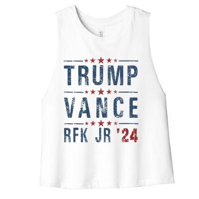 Trump Vance Rfk Jr 2024 IM Voting For Trump Kennedy Vance Women's Racerback Cropped Tank