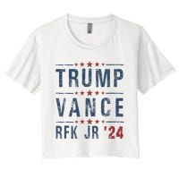 Trump Vance Rfk Jr 2024 IM Voting For Trump Kennedy Vance Women's Crop Top Tee