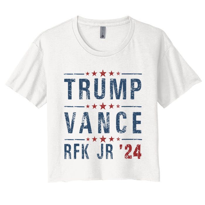 Trump Vance Rfk Jr 2024 IM Voting For Trump Kennedy Vance Women's Crop Top Tee