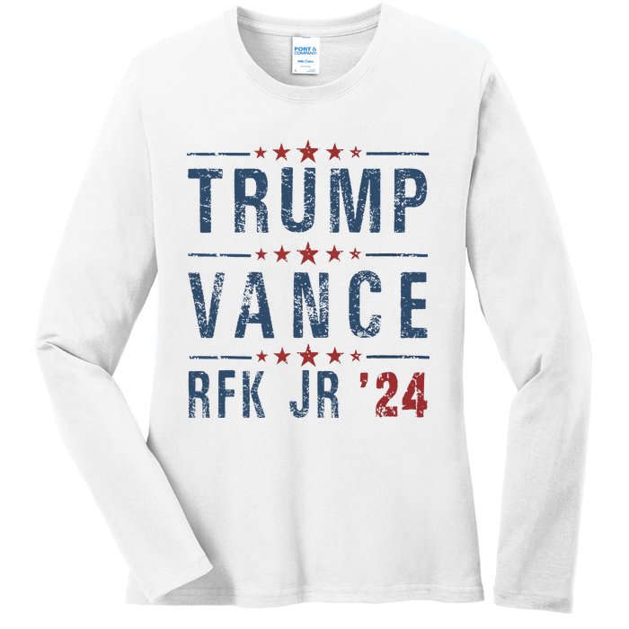 Trump Vance Rfk Jr 2024 IM Voting For Trump Kennedy Vance Ladies Long Sleeve Shirt