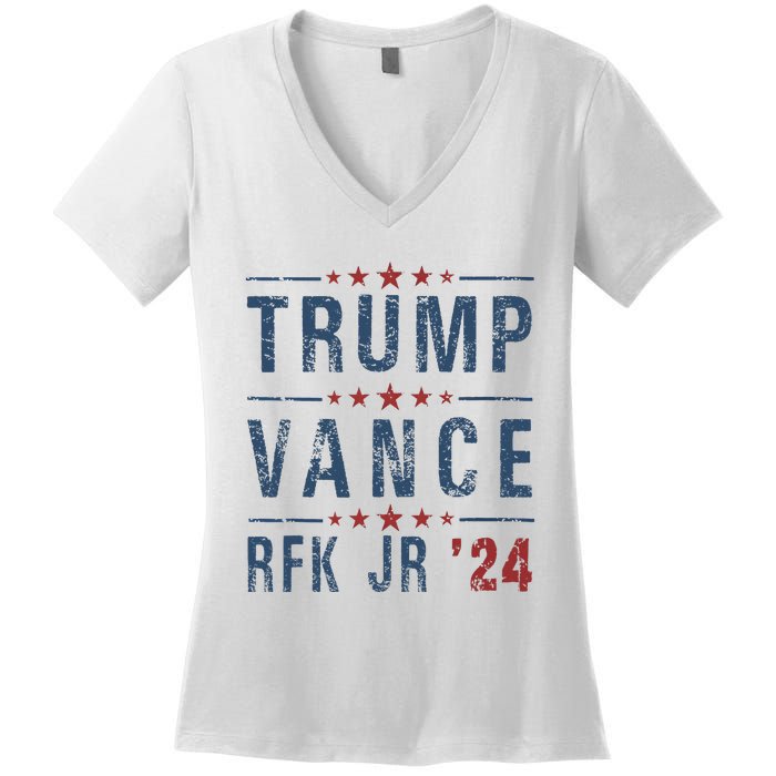 Trump Vance Rfk Jr 2024 IM Voting For Trump Kennedy Vance Women's V-Neck T-Shirt