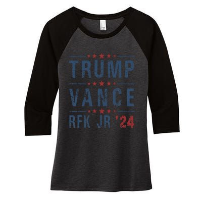 Trump Vance Rfk Jr 2024 IM Voting For Trump Kennedy Vance Women's Tri-Blend 3/4-Sleeve Raglan Shirt