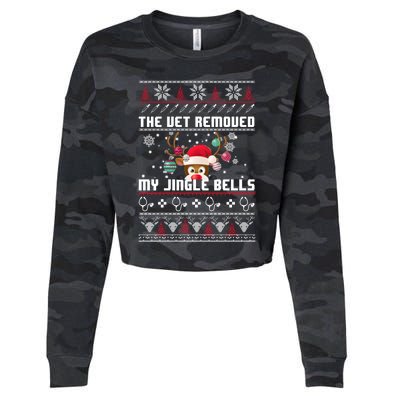 The Vet Removed My Jingle Bells Funny Reindeer Gift Cropped Pullover Crew