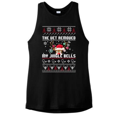 The Vet Removed My Jingle Bells Funny Reindeer Gift Ladies PosiCharge Tri-Blend Wicking Tank