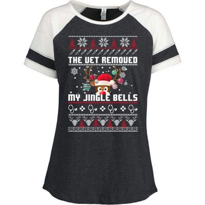 The Vet Removed My Jingle Bells Funny Reindeer Gift Enza Ladies Jersey Colorblock Tee