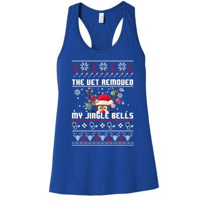 The Vet Removed My Jingle Bells Funny Reindeer Gift Women's Racerback Tank