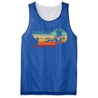 Thanksgiving Vintage Retro Turkey And Touchdowns Football Mesh Reversible Basketball Jersey Tank