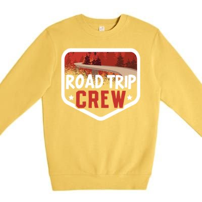 Traveler Vacation Road Trip Crew Watercolor Gift Premium Crewneck Sweatshirt