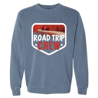 Traveler Vacation Road Trip Crew Watercolor Gift Garment-Dyed Sweatshirt