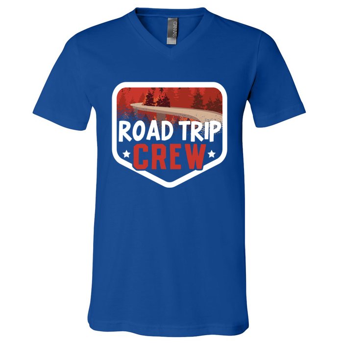 Traveler Vacation Road Trip Crew Watercolor Gift V-Neck T-Shirt