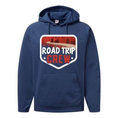 Traveler Vacation Road Trip Crew Watercolor Gift Performance Fleece Hoodie