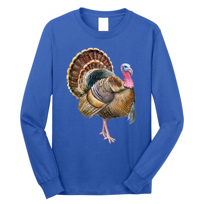 Turkey Vintage Retro Gobble Gobble Thanksgiving Classic Funny Gift Long Sleeve Shirt