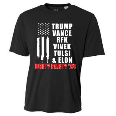 Trump Vance Rfk Vivek Tulsi & Elon Unity Party 24 Cooling Performance Crew T-Shirt