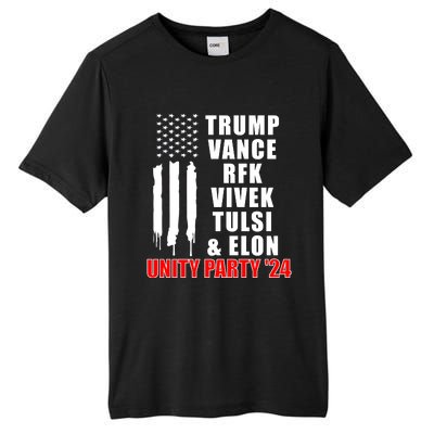 Trump Vance Rfk Vivek Tulsi & Elon Unity Party 24 Tall Fusion ChromaSoft Performance T-Shirt