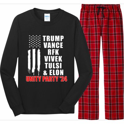 Trump Vance Rfk Vivek Tulsi & Elon Unity Party 24 Long Sleeve Pajama Set