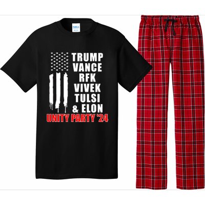 Trump Vance Rfk Vivek Tulsi & Elon Unity Party 24 Pajama Set