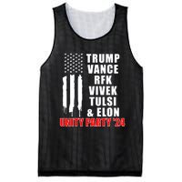 Trump Vance Rfk Vivek Tulsi & Elon Unity Party 24 Mesh Reversible Basketball Jersey Tank