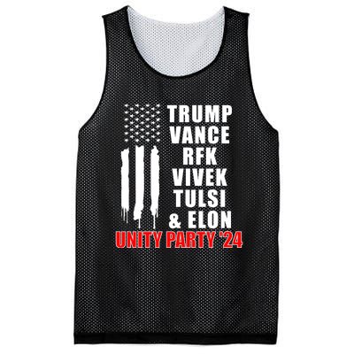 Trump Vance Rfk Vivek Tulsi & Elon Unity Party 24 Mesh Reversible Basketball Jersey Tank