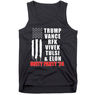 Trump Vance Rfk Vivek Tulsi & Elon Unity Party 24 Tank Top