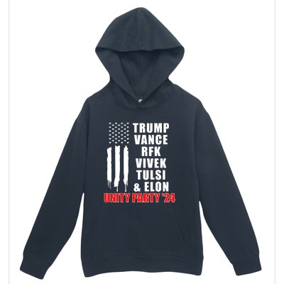 Trump Vance Rfk Vivek Tulsi & Elon Unity Party 24 Urban Pullover Hoodie