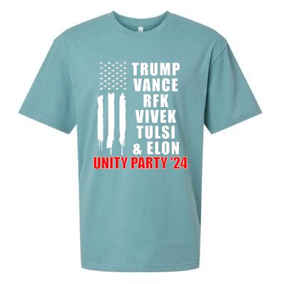 Trump Vance Rfk Vivek Tulsi & Elon Unity Party 24 Sueded Cloud Jersey T-Shirt