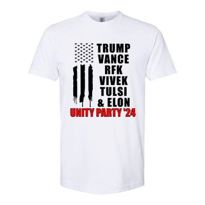 Trump Vance Rfk Vivek Tulsi & Elon Unity Party 24 Softstyle CVC T-Shirt