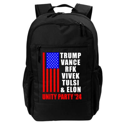 Trump Vance Rfk Vivek Tulsi Elon Unity Party 2024 Daily Commute Backpack