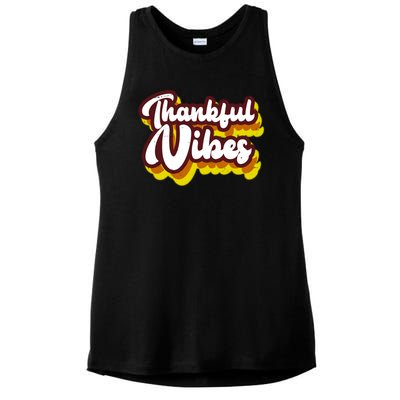 Thankful Vibes Retro Vintage Ladies PosiCharge Tri-Blend Wicking Tank