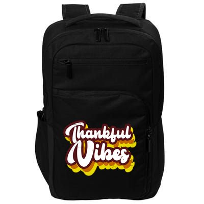 Thankful Vibes Retro Vintage Impact Tech Backpack