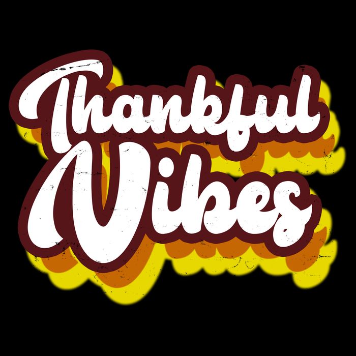 Thankful Vibes Retro Vintage Button