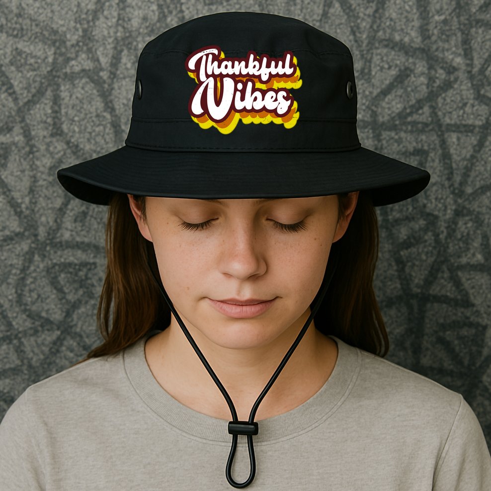 Thankful Vibes Retro Vintage Bucket Hat