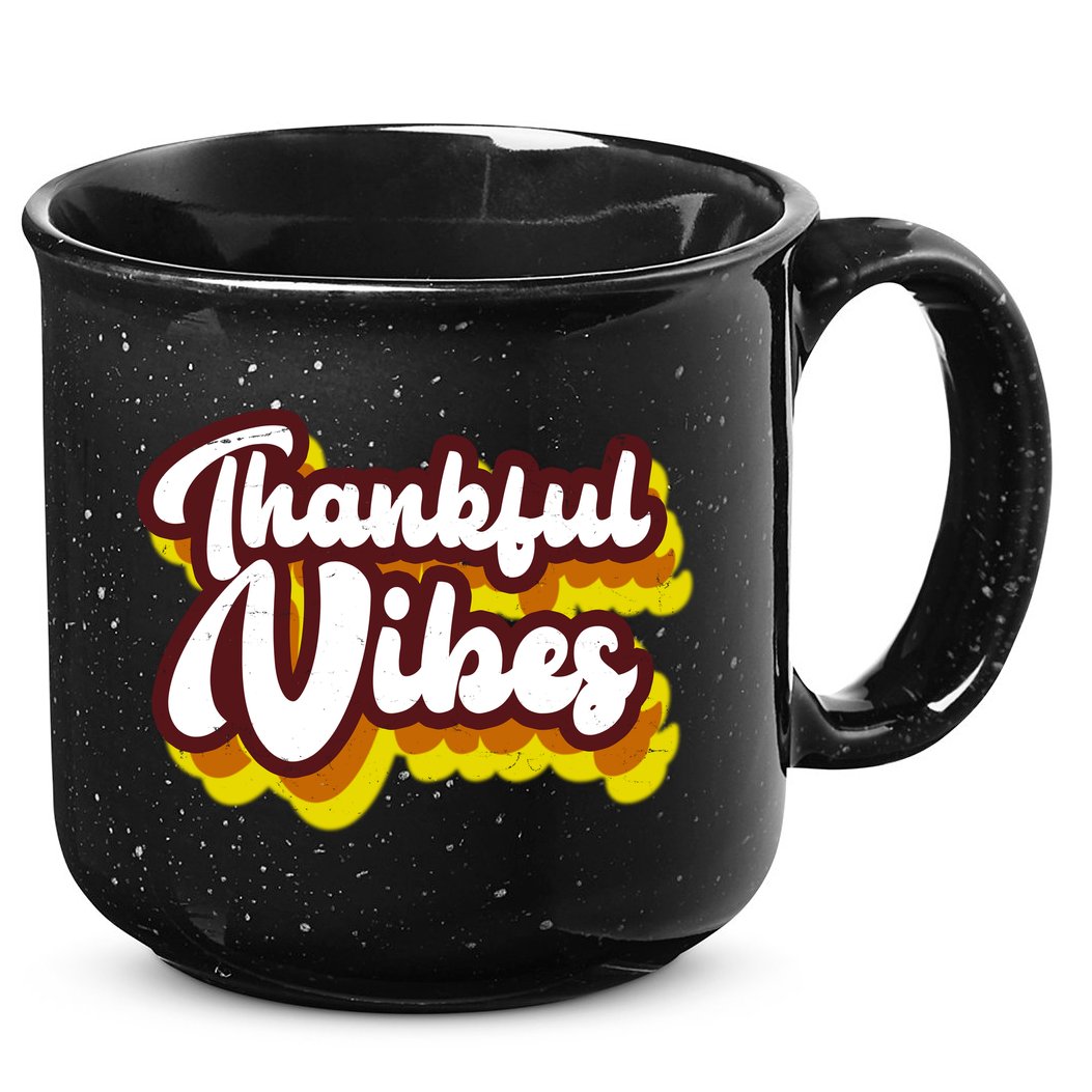Thankful Vibes Retro Vintage 15oz Campfire Ceramic Mug