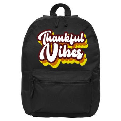 Thankful Vibes Retro Vintage 16 in Basic Backpack