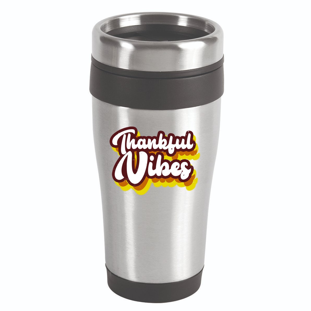 Thankful Vibes Retro Vintage 16oz Travel Tumbler