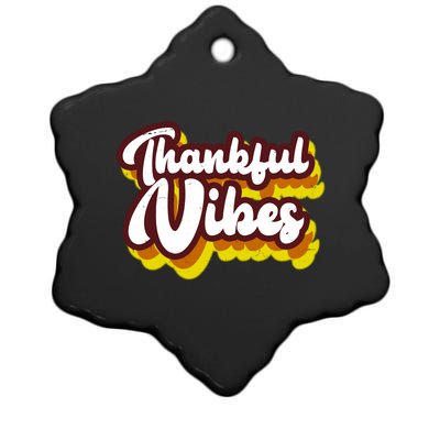 Thankful Vibes Retro Vintage Ceramic Star Ornament