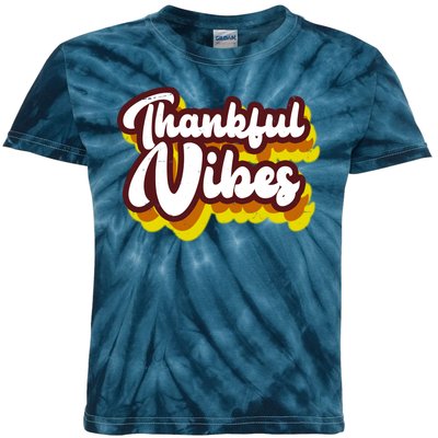 Thankful Vibes Retro Vintage Kids Tie-Dye T-Shirt