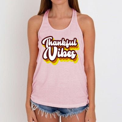 Thankful Vibes Retro Vintage Women's Knotted Racerback Tank