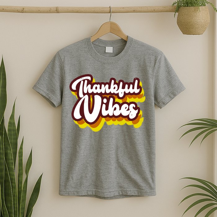 Thankful Vibes Retro Vintage T-Shirt