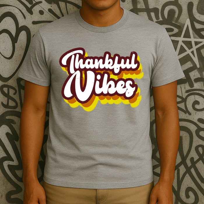 Thankful Vibes Retro Vintage T-Shirt