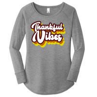 Thankful Vibes Retro Vintage Women's Perfect Tri Tunic Long Sleeve Shirt