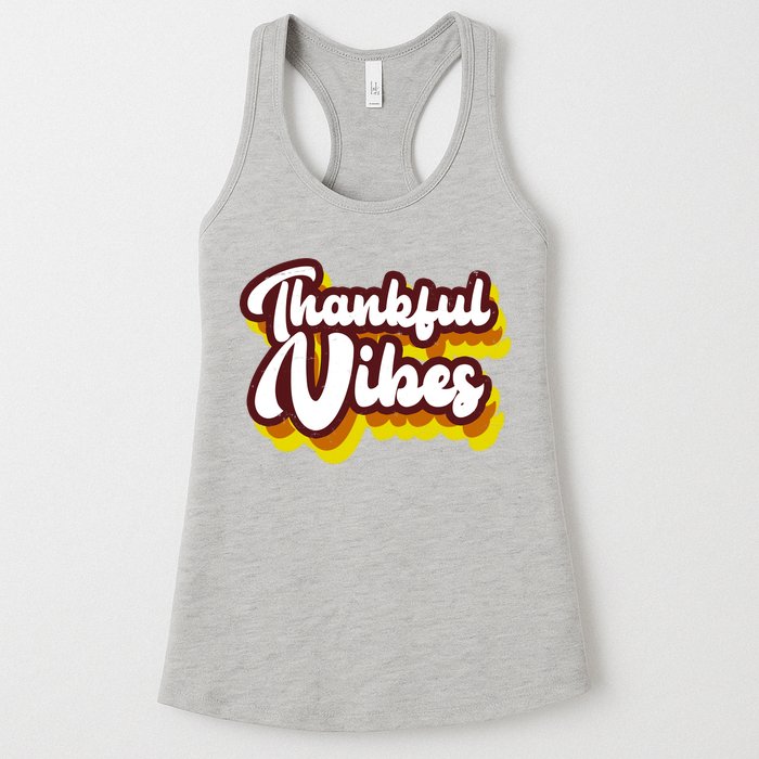 Thankful Vibes Retro Vintage Womens Tank Top