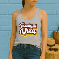 Thankful Vibes Retro Vintage Womens Tank Top