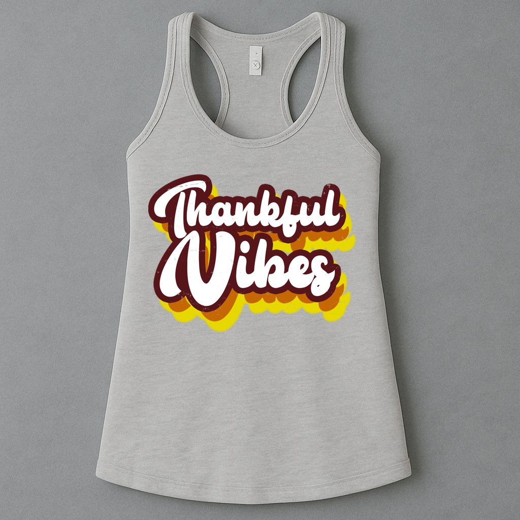 Thankful Vibes Retro Vintage Womens Tank Top