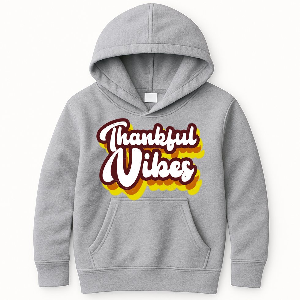 Thankful Vibes Retro Vintage Kids Hoodie