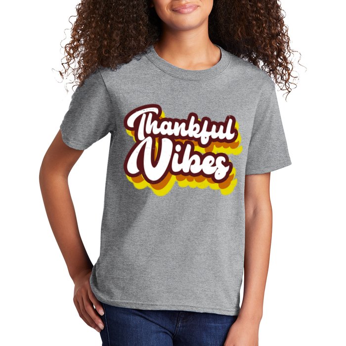 Thankful Vibes Retro Vintage Kids T-Shirt