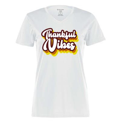 Thankful Vibes Retro Vintage Women's Momentum V-Neck T-Shirt