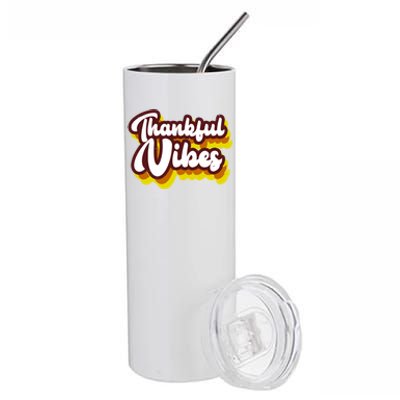 Thankful Vibes Retro Vintage Stainless Steel Tumbler