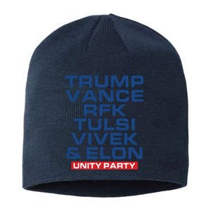 Trump Vance Rfk Tulsi Vivek And Elon Unity Party Sustainable Beanie