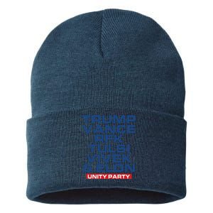 Trump Vance Rfk Tulsi Vivek And Elon Unity Party Sustainable Knit Beanie